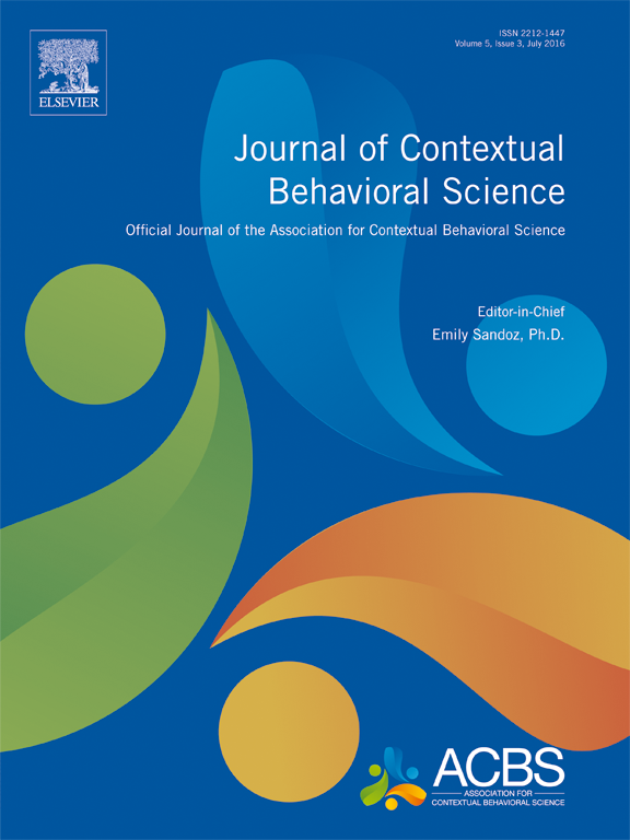 The Journal Of Contextual Behavioral Science Jcbs - 