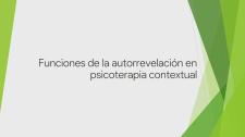 Funciones de la autorrevelación en psicoterapia contextual
